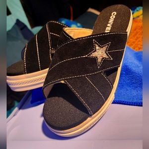 Converse Brand New Women's Sandals Size 8 Custom With Rhinestone Star